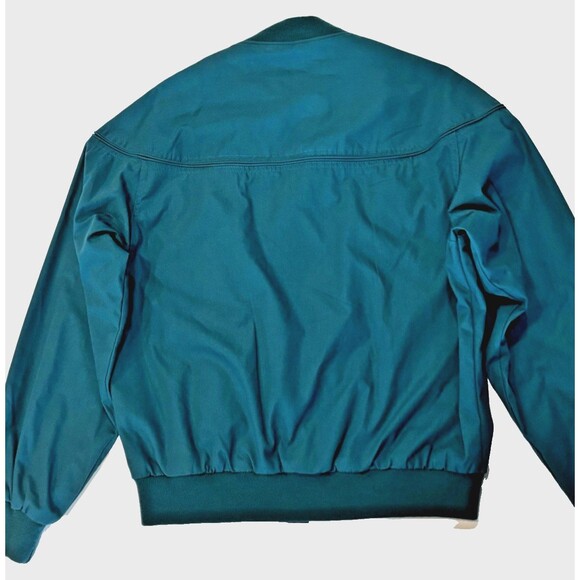 Towncraft VTG 80s 90s Teal Turquoise Full Zip Lightweight Bomber Jacket Mens M - Picture 9 of 10